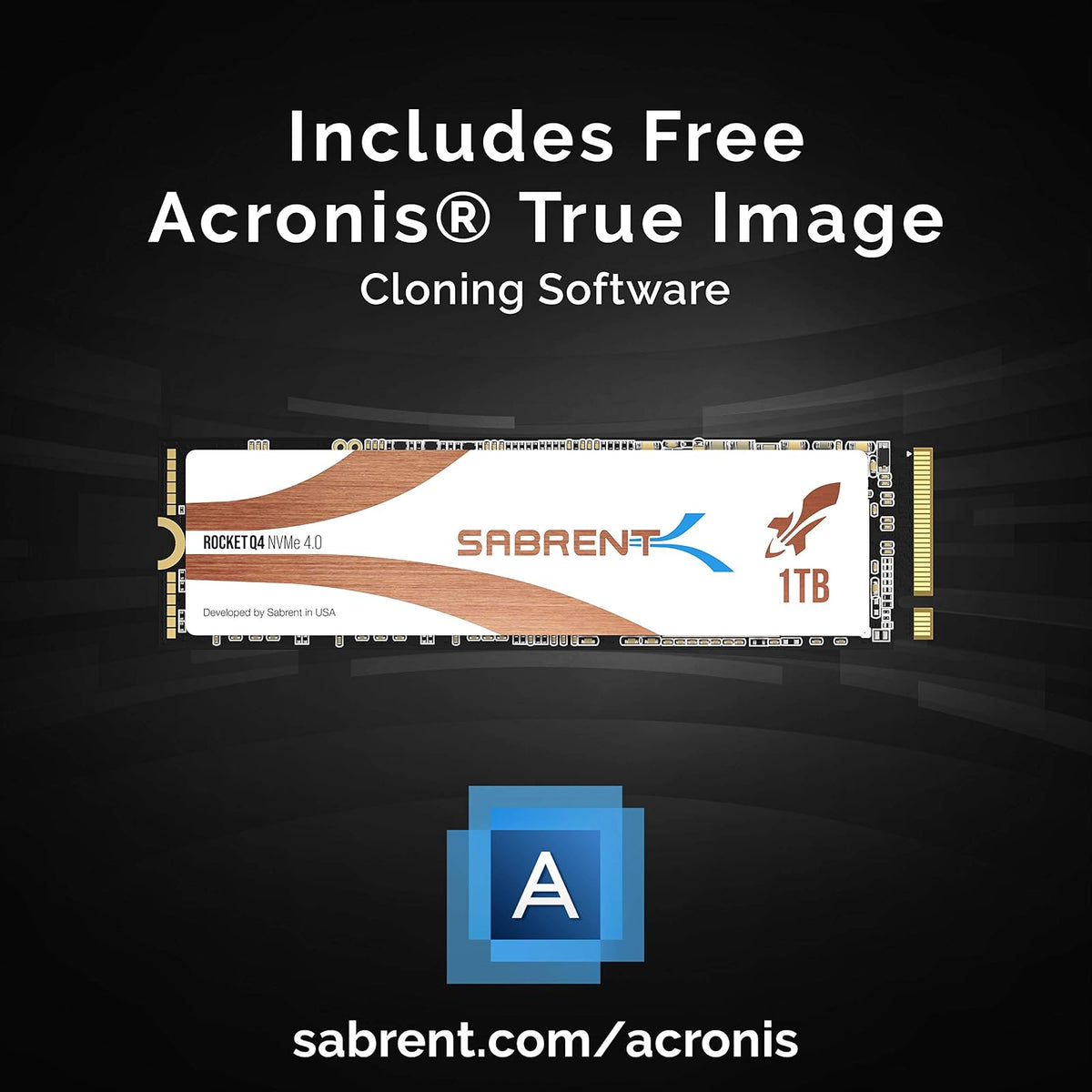 SABRENT 1TB Rocket Q4 NVMe PCIe 4.0 M.2 2280 SSD Interno de máximo Rendimiento con disipador de Calor | R/W 4700/1800 MB/s (SB-RKTQ4-HTSS-1TB)