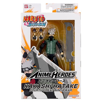ANIME HEROES – Naruto Hatake Kakashi – Figura Articulada 6.5” Cuarta Gran Guerra Ninja, Detalle Premium y Manos Intercambiables, Ideal para Fans y Coleccionistas