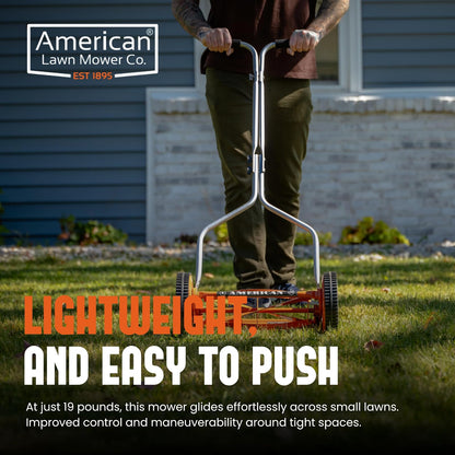 American Lawn Mower Company 1204-14 Cortacésped con Carrete de Empuje de 4 Hojas de 14 Pulgadas, Rojo