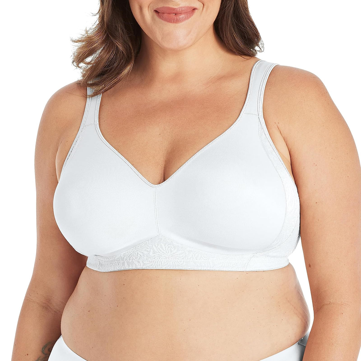 Playtex Brasier de Cobertura Completa sin Costuras 18 Horas Mujer - 1 Paquete - Blanco - 38DDD