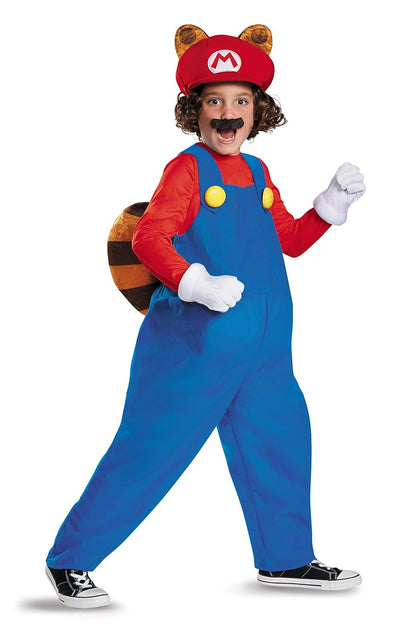 Mario Raccoon Deluxe Super Mario Bros. Disfraz de Nintendo Mediano/7-8
