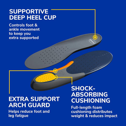 Dr. Scholl's - Ortesis para aliviar el dolor de Dr. Scholl's para hombres, de gran resistencia, 1 par, tallas 8-14