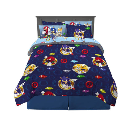 Franco Pokémon Juego de Ropa de Cama, 7 Piezas, Tamaño Matrimonial - 7 Piece Queen Size - Sonic el erizo