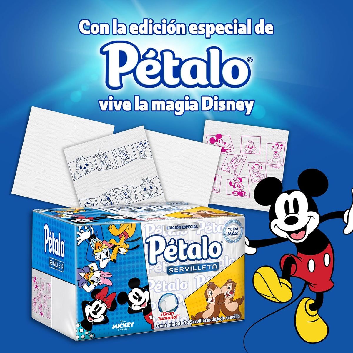 Pétalo Servilleta, EDICIÓN ESPECIAL, Pack de 4 bolsas con 450 servilletas C/U