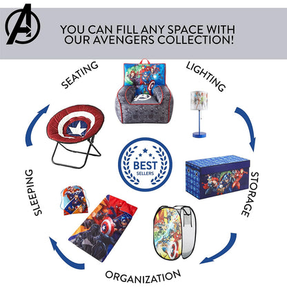 Idea Nuova Marvel Black Panther - Maletero plegable de almacenamiento de juguetes para niños, duradero con tapa (NN220117)