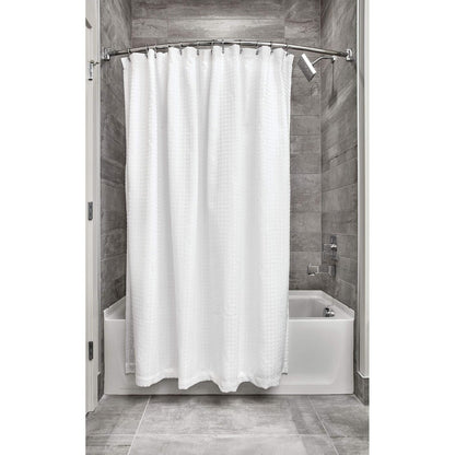 InterDesign Waffle Weave Fabric Shower Curtain, Luxury Hotel Style for Master, Guest, Kids' Bathrooms, Bathtubs, Stalls, White