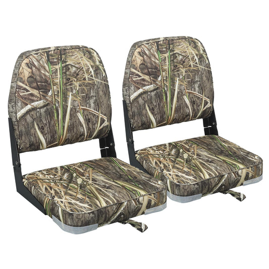 Ergoseat Asiento Plegable Acolchado para Barco con Respaldo Bajo | Plegable plano para almacenamiento, vinilo marino, resistente a los rayos UV y desgarros, bisagras de aluminio