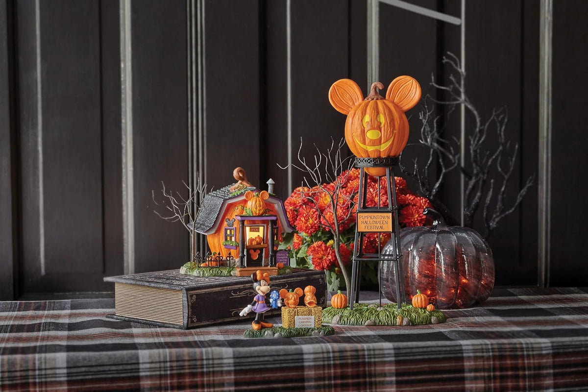 Department 56 Disney Village Halloween Pumpkintown Accessories - Figura de Torre de Agua de Mickey Mouse, 12.01 Pulgadas, Multicolor