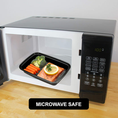 Freshware - Recipientes para preparación de comidas [15 paquetes] 1 compartimento para almacenamiento de alimentos con tapas, caja bento, sin BPA, apilables, aptos para