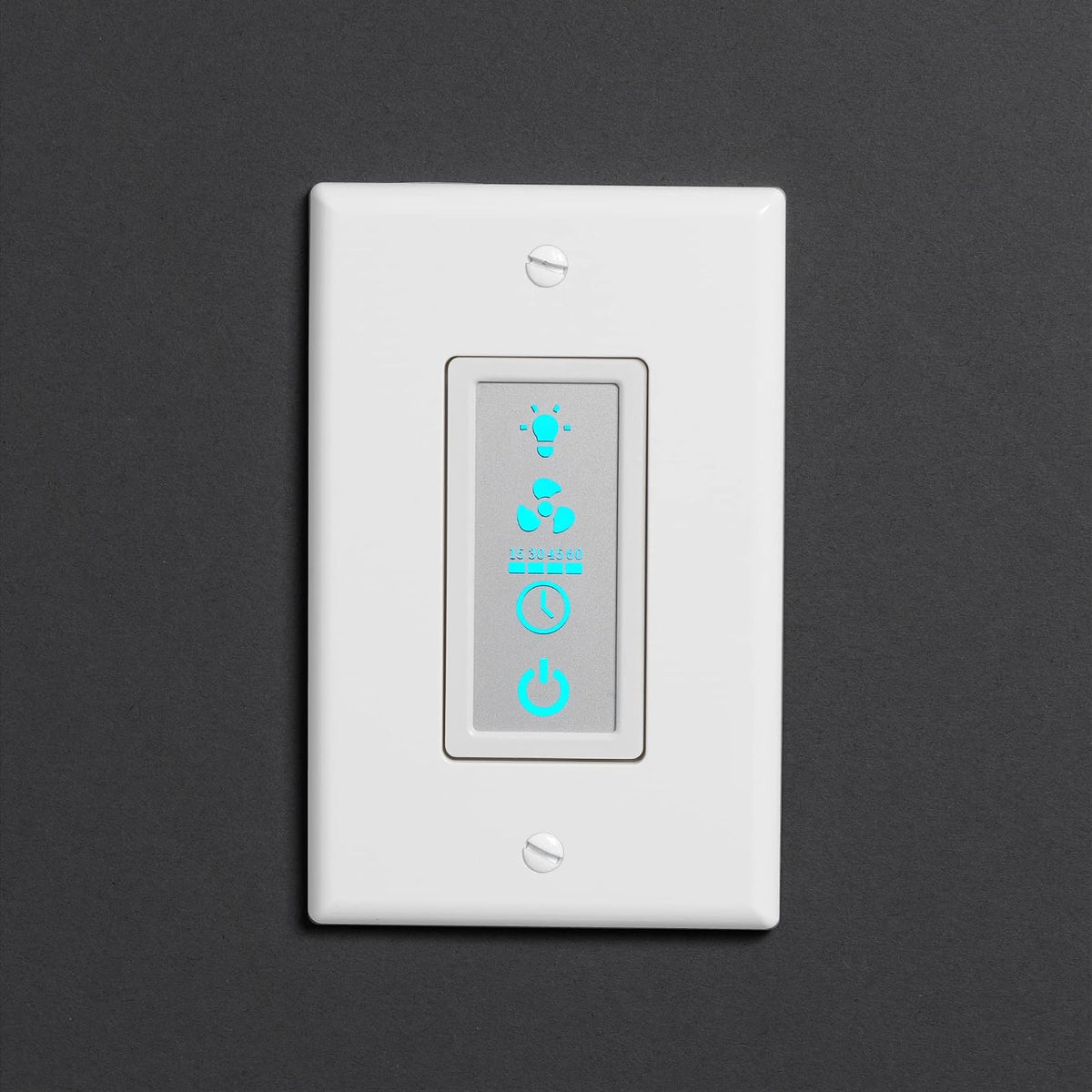 Homewerks 7150-12 - Interruptor de temporizador LCD para ventilador de ventilación y luz, 3 funciones