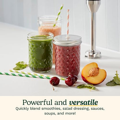 Cuisinart Batidora de Inmersión Smart Stick 300W con Accesorios | 300W. Incluye Eje acero con aspas de acero 20 cm, Mini chopper 3 tazas, Batidor globo, Taza 700 ml, Control pulso y velocidad