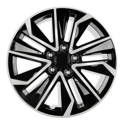 BDK - Juego de 4 tapacubos de 16 Pulgadas, Repuesto OEM, Funda de Rueda de Repuesto para automóviles, Camiones, SUV, Furgonetas, ABS Duradero, Negro y Plateado, Accesorios para el Exterior de 10