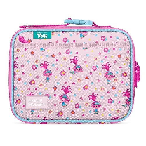 Simple Modern Trolls - Lonchera para niños para la escuela, bolsa de almuerzo reutilizable con aislamiento para niños pequeños, niñas y niños, contenedores de comida con bolsillos exteriores e
