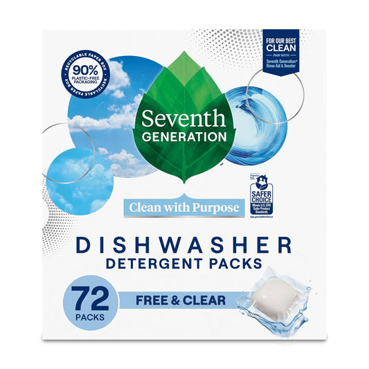 Seventh Generation Dishwasher Detergent Packs, Fragrance Free, 73 Count