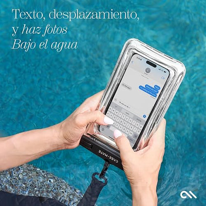 Case-Mate Funda Impermeable IP68 para teléfono - Funda Flotante Impermeable con cordón para el iPhone 16 Pro Max/15 Pro Max/14 Pro/13/12/S24 - Cromo Plateado