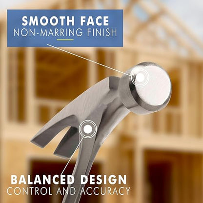 Estwing E3-12S 12 oz Straight Claw Hammer with Smooth Face & Shock Reduction Grip