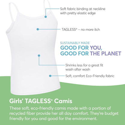 Hanes Paquete de 4 Camisolas elásticas de algodón Camisola Niñas
