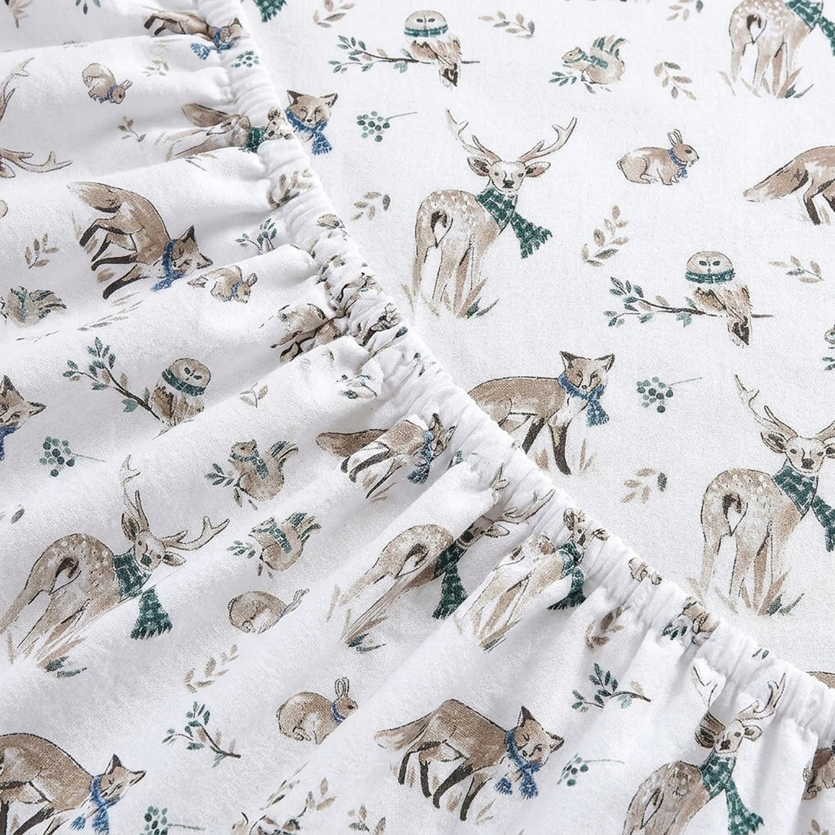 Eddie Bauer - Juego de sábanas Queen, Ropa de Cama de Franela de algodón cálido y Transpirable con Bolsillos Profundos, Cepillado para Mayor suavidad, acogedora decoración del hogar, Certificado