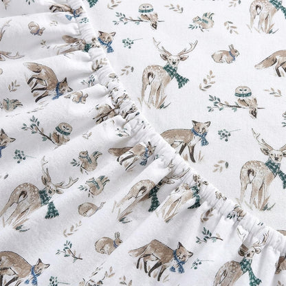 Eddie Bauer - Juego de sábanas Queen, Ropa de Cama de Franela de algodón cálido y Transpirable con Bolsillos Profundos, Cepillado para Mayor suavidad, acogedora decoración del hogar, Certificado