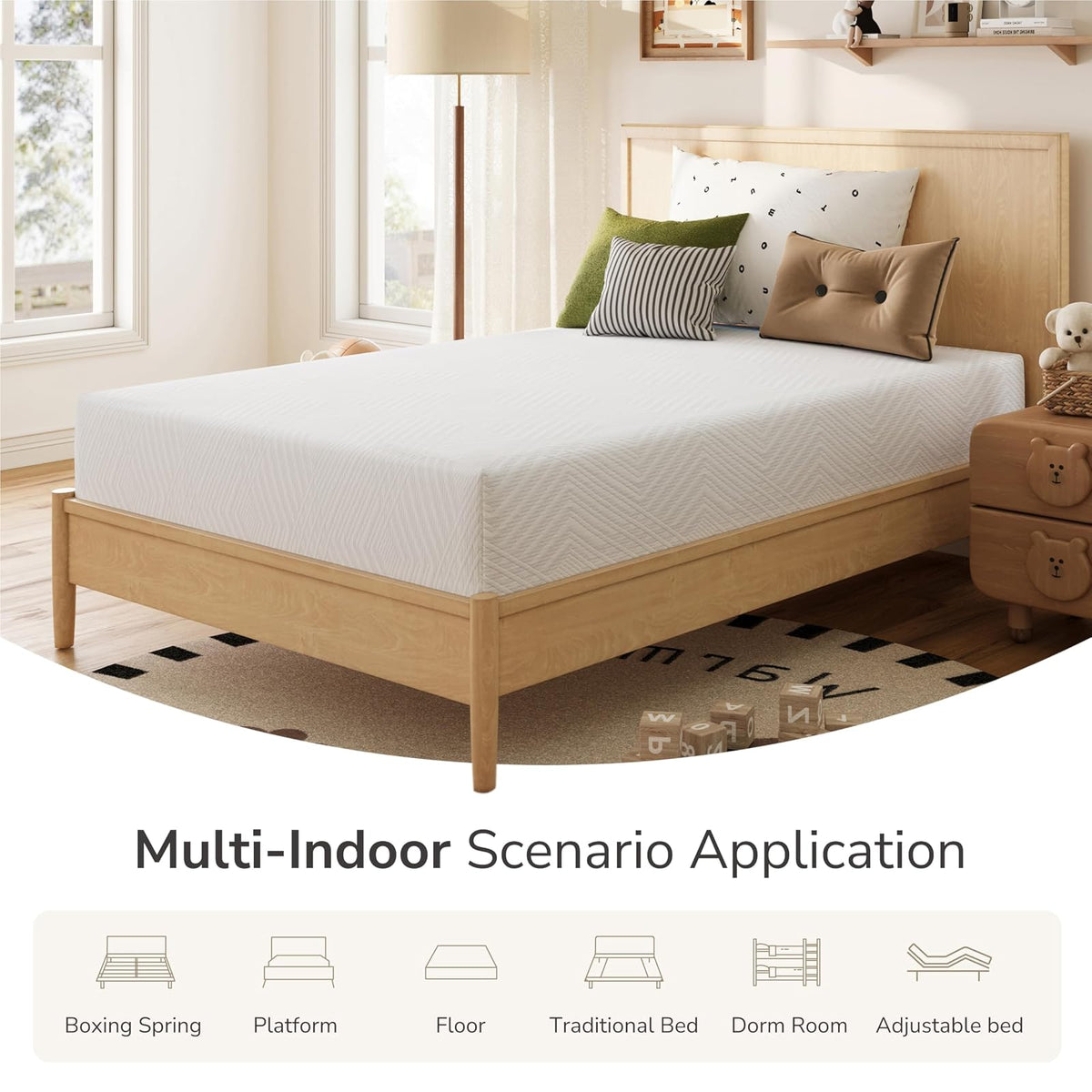 MLILY Colchón matrimonial en una Caja, colchones de 6 Pulgadas Fabricados en Estados Unidos para Cama de Plataforma, Cama Doble, litera de Espuma viscoelástica, firmeza Media