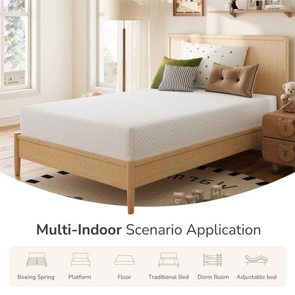 MLILY Colchón matrimonial en una Caja, colchones de 6 Pulgadas Fabricados en Estados Unidos para Cama de Plataforma, Cama Doble, litera de Espuma viscoelástica, firmeza Media