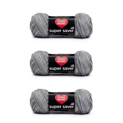 Red Heart Super Saver Estambre Acrílico, Varios Colores - Paloma - Paquete de 3
