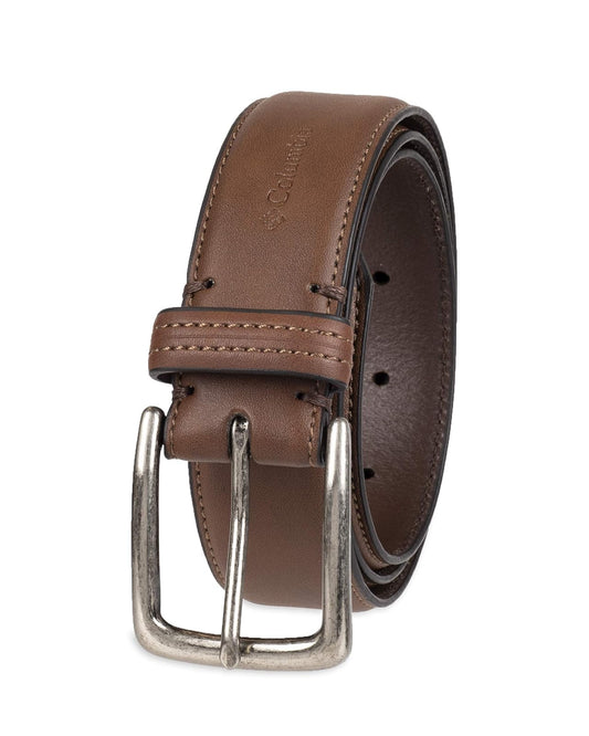 Columbia Cinturón cosido con logotipo de Trinity – Vestido casual con hebilla de una sola punta para jeans, caqui Cinturón para Hombre