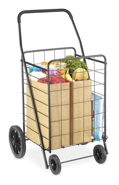 Whitmor - Carrito de compras Deluxe Rolling Utility, negro