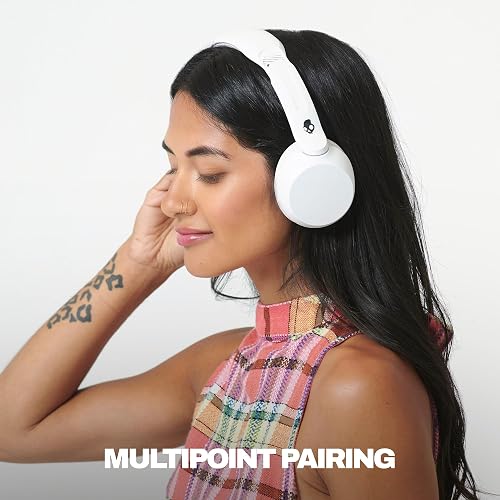 Skullcandy Icon 180 Wireless On-Ear Bluetooth Headphones - Bone | 50 Hours Battery, Lightweight and Travel Ready, Secure Fit, Sweat and Water Resistant, Microphone iPhone Android, Foldable