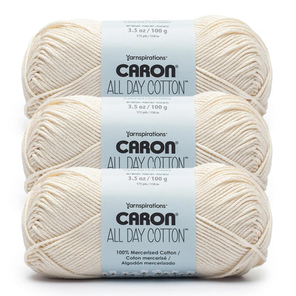 Caron All Day Estambre de Algodón Mercerizado, Varios Colores - Crema
