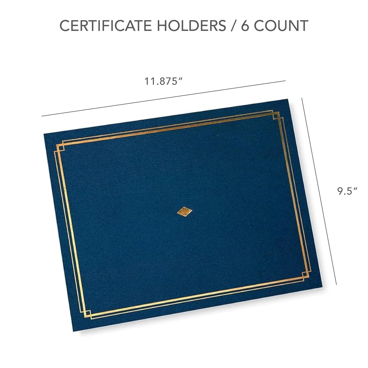 Gartner Studios Kit de certificado, incluye 6 soportes de certificado de 21,6 x 28 cm, color azul con detalles dorados