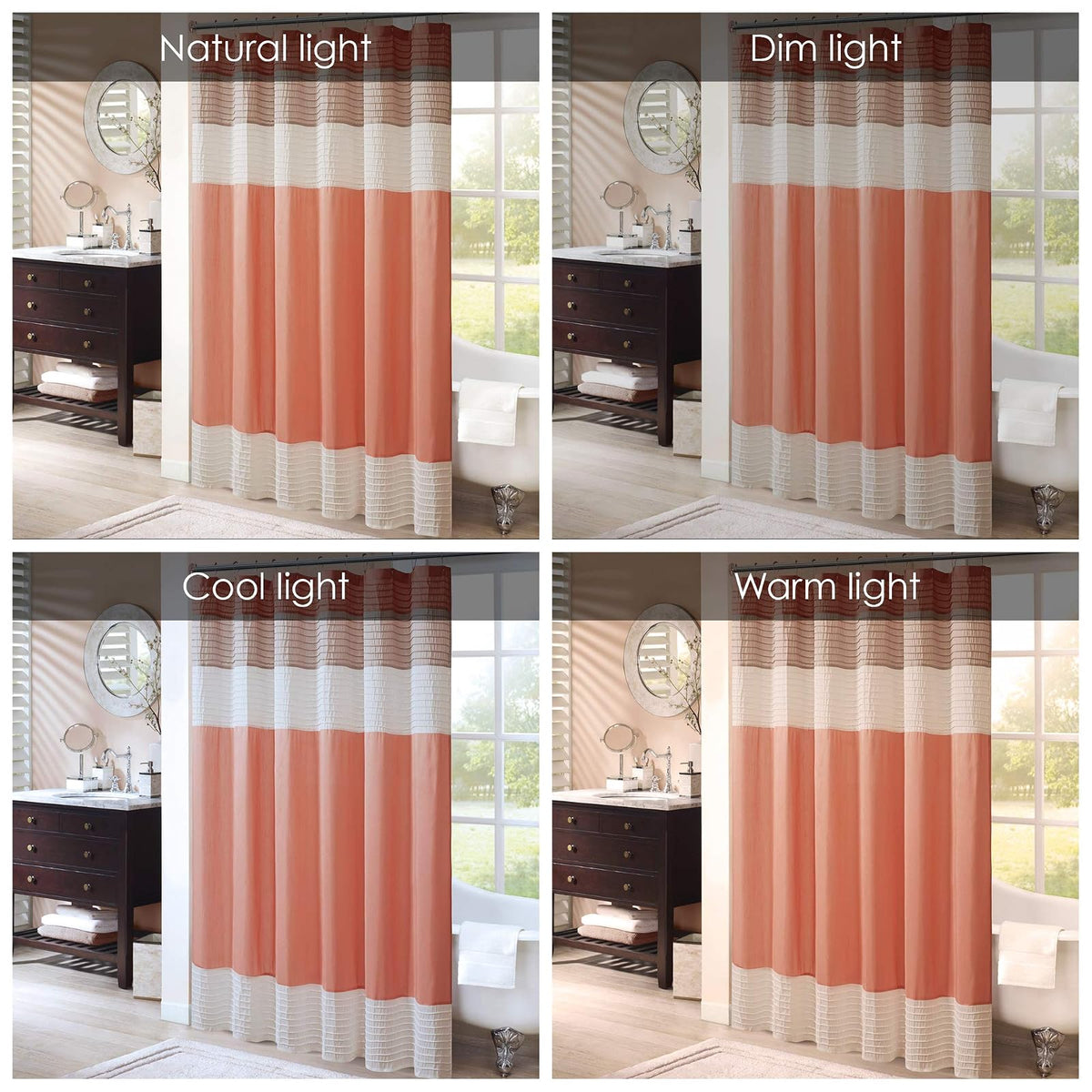 Madison Park MP70-2319 Shower Curtain, Coral