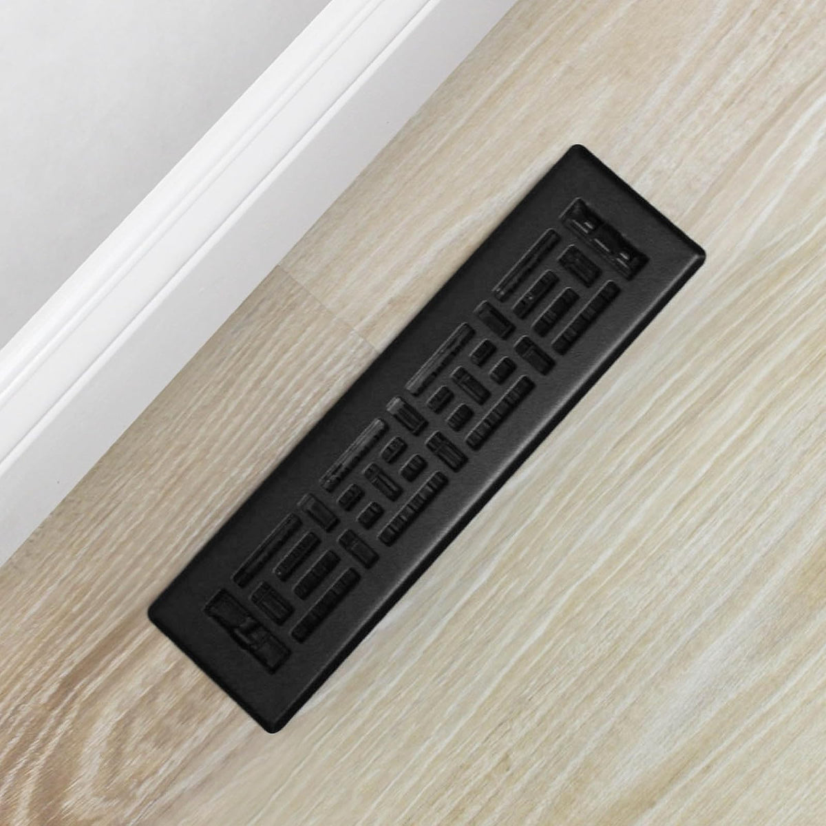 Decor Grates AJH212-BLK - Registro de Piso Oriental, 2 x 12 Pulgadas, Negro Texturizado