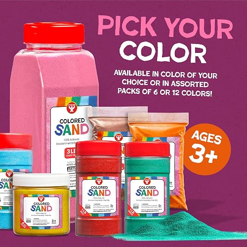Hygloss - Arena de colores para manualidades, 6 bolsas de colores surtidos, 1 libra vibrante y colorido, kit de arte de arena para niños, actividades de aula para niños de 3, 4, 5, 6, 7, 8, 9, 10, 11