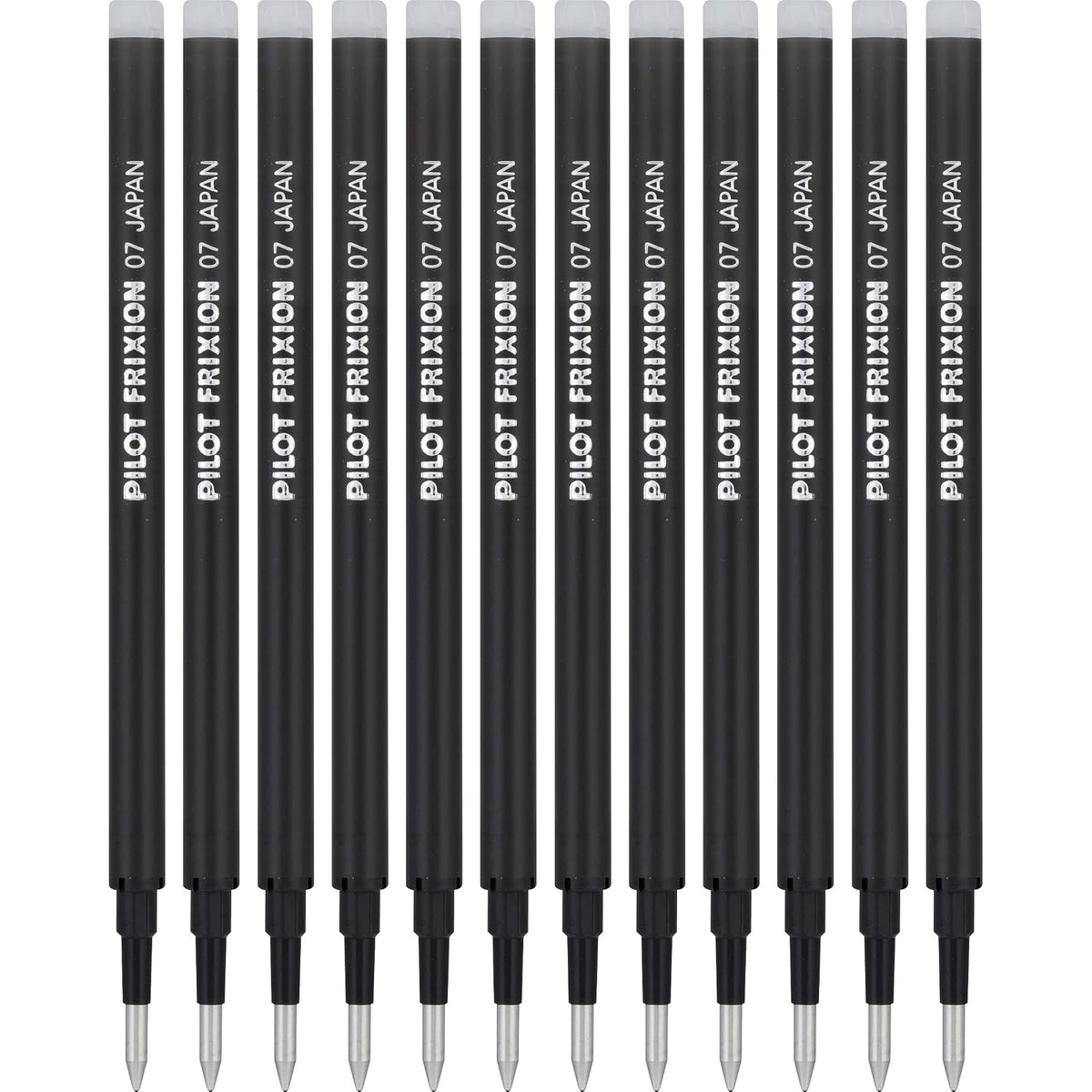PILOT Pen FriXion - Recambios de tinta de gel para bolígrafos borrables, punta fina, tinta negra, paquete de 12