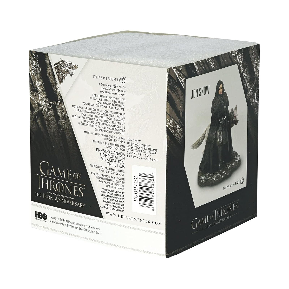 Department 56 Game of Thrones Village Accessories - Figura de Nieve de Jon, 3.27 Pulgadas, Multicolor
