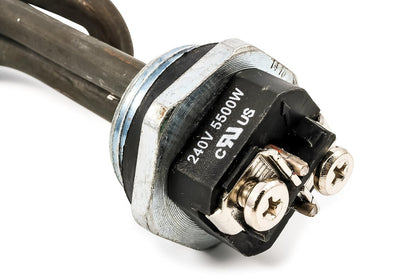Camco 02962/02963 5500 W 240 V - Elemento calentador de agua de ondulación de cal con rosca de densidad ultra baja de vatios