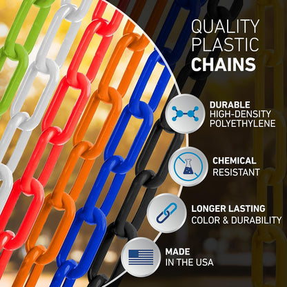 US Weight Cadena de Seguridad de Plástico Amarillo 2 x 100 Pies Resistente UV