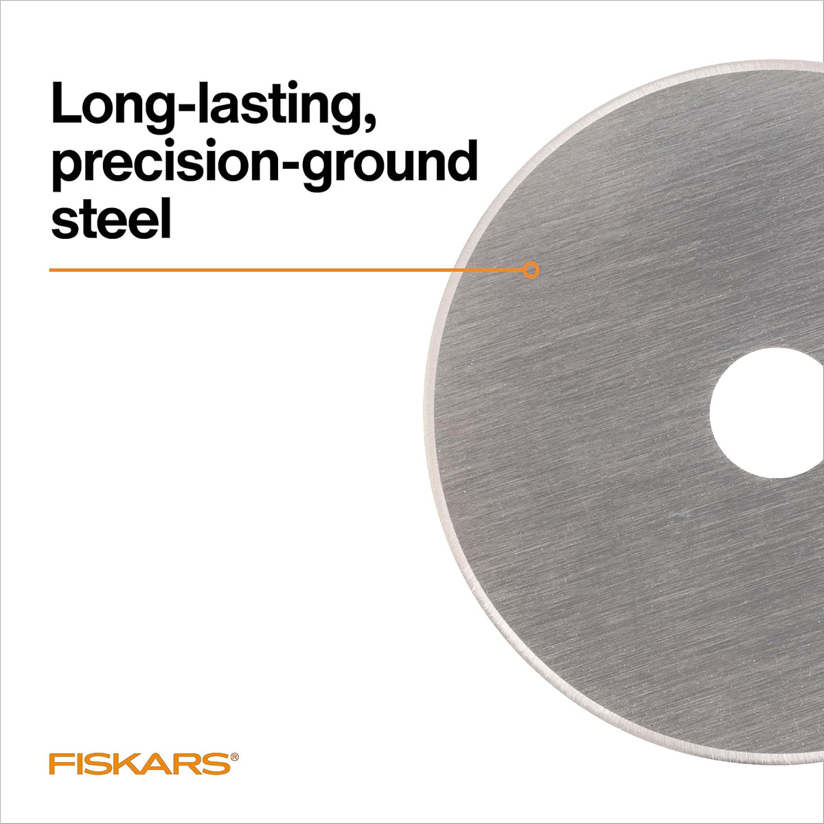 Fiskars - Hoja rotativa de 45 mm, 2 unidades, cuchillas de repuesto para cortadores giratorios, corte de precisión para acolchado y costura