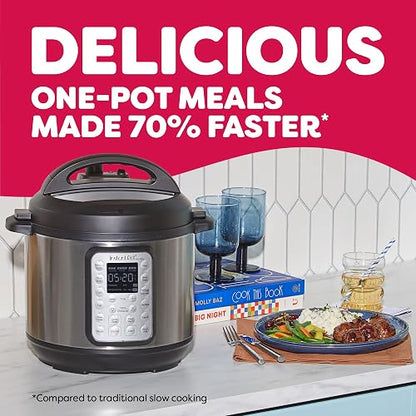 Instant Pot Duo Plus Olla de Presión Multi Uso 9-in-1, Acero Inoxidable | multicocina, 6 cuartos de galón, cocción lenta, arroz, vapor, salteado, yogur, esterilizador, mantener caliente