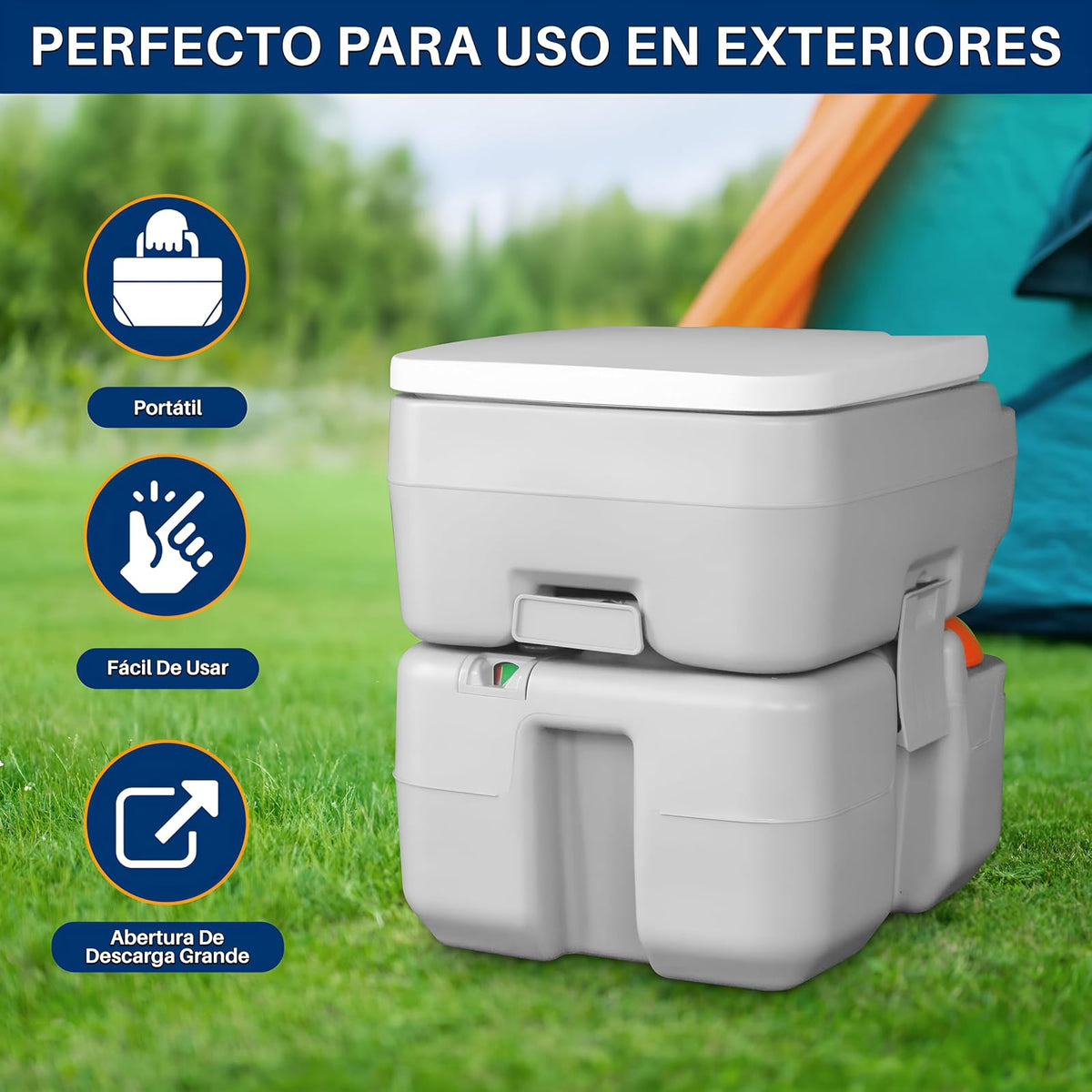 Serenelife Slcatl320 - Retrete Portátil con Bomba de Pistón de Descarga