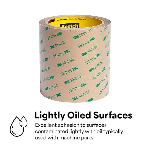 3M 9495LE Cinta adhesiva de transferencia - 6 pulgadas Rollo de cinta de poliéster de doble revestimiento de 15 pies con adhesivo laminado 300LSE. Selladores y adhesivos