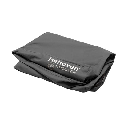 Furhaven Funda de Repuesto para Cama de Mascota Ultra Afelpada - Oxford Stone Gris - Mediano - Colchón tradicional (solo funda)