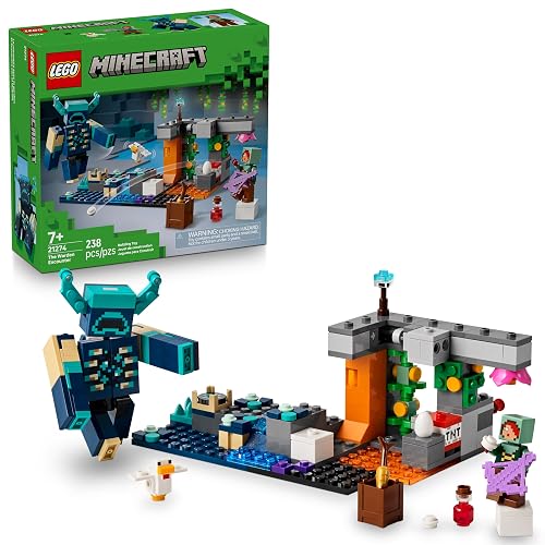 Lego Minecraft El Encuentro con el Guardia Producto Coleccionable Basado en el Videojuego, Juguete de Construcción Creativa, Decoración para Niños y Niñas de 7 Años o Más 21274