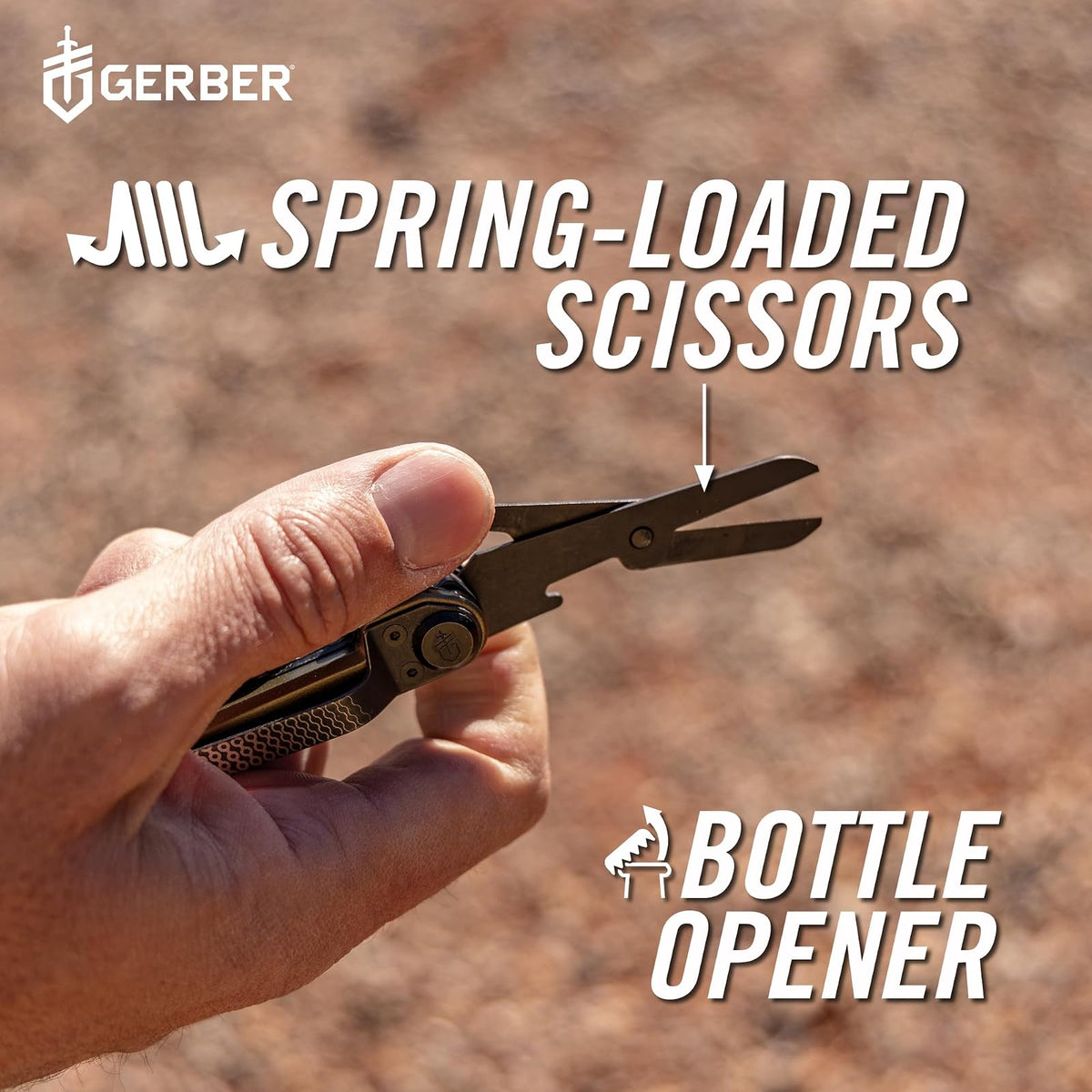Gerber Gear Armbar Scout Multiherramienta 7 en 1 | Burnt Orange, hoja de borde liso de 2.5 pulgadas, martillo, tijera, sierra, acero inoxidable, clip de bolsillo