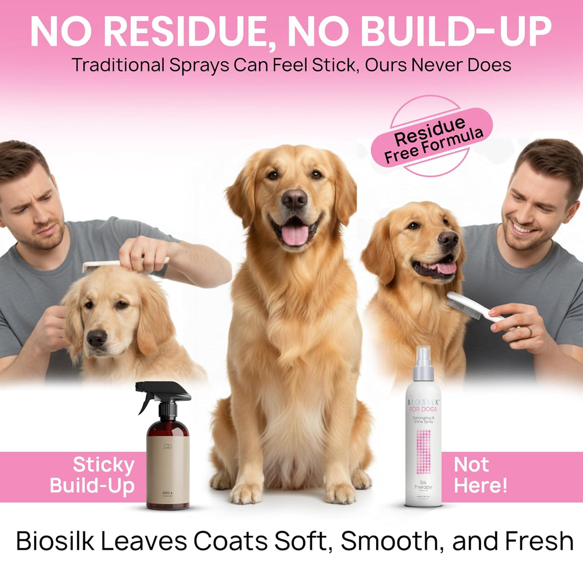 BioSilk Therapy Detangling Plus Shine Protecting Mist for Dogs | Best Detangling Spray For All Dogs and Puppies