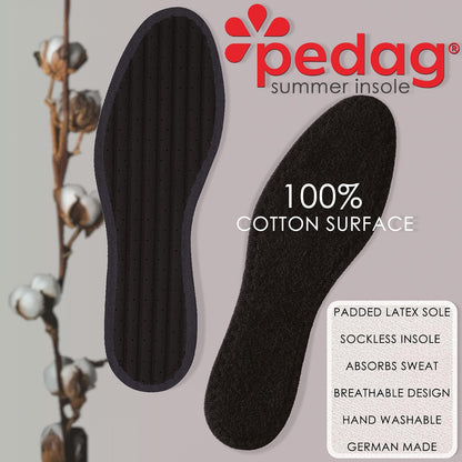 Pedag Pedag Summer Washable Pure Cotton Terry Barefoot Insole, Black, Us 5l/ Eu 35, (pack Of 3), 5.7 Ounce