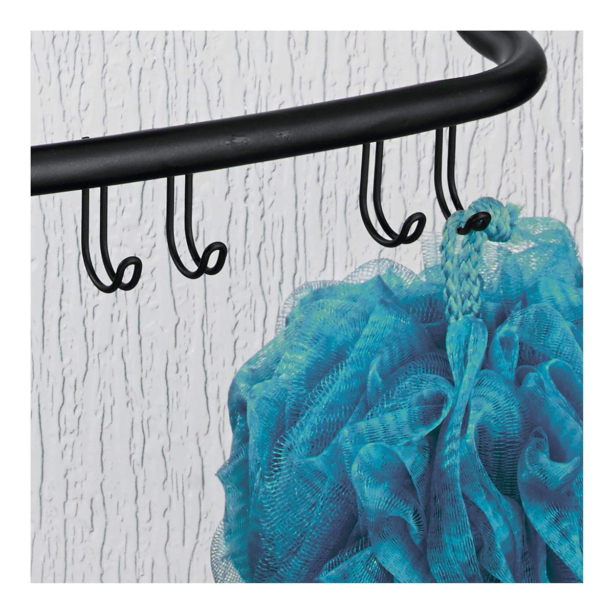 InterDesign Forma Estantería de baño para Colgar, pequeño Estante de Ducha de Metal, repisa de baño, Negro Mate