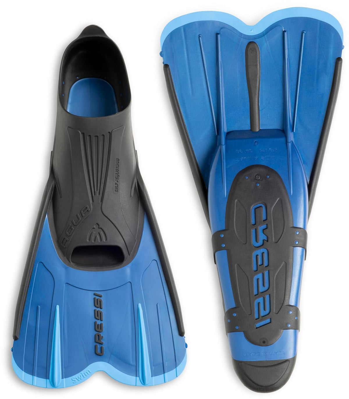 Cressi - Aletas Cortas con Bolsillo para pies completos para Nadar o Entrenar en la Piscina y en el mar, Ligero: Fabricadas en Italia