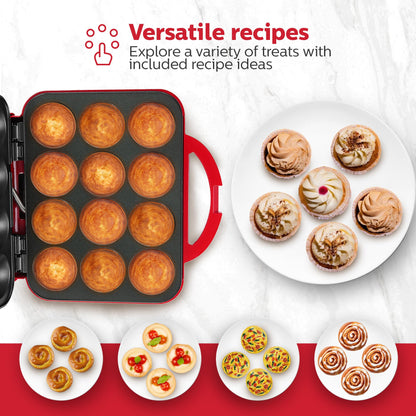 Holstein Housewares HU-09006B - Máquina hacer para cupcakes, Rojo, 1